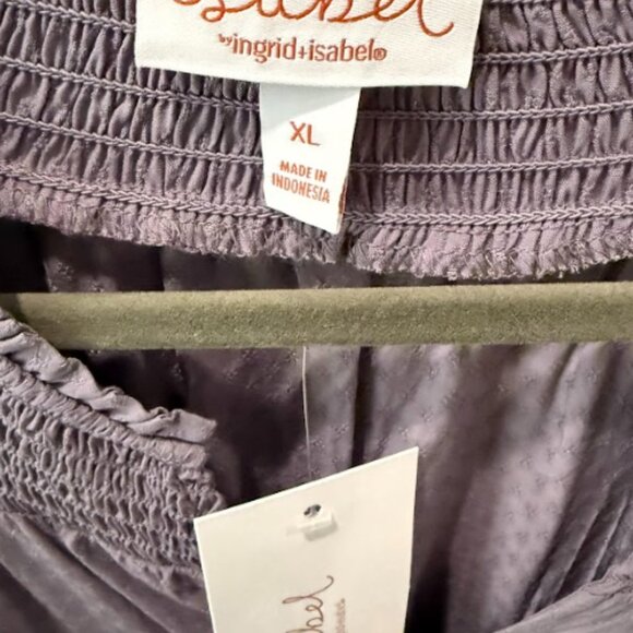 Isabel by Ingrid Isabel Lavender Long Sleeve Blouse XL NWT Smocked - Picture 4 of 4